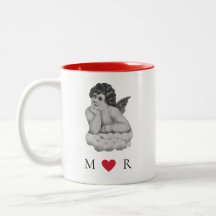 Schattige  Zwart Wit Cherub Angel Partner