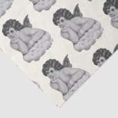 Schattige Zwart Wit Cherub Angel Tissuepapier (Detail)