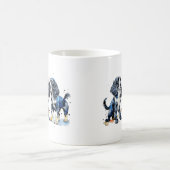 Schattige Zwart Wit Cocker Spaniel puppies hondenl Koffiemok (Center)