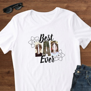 Schattige zwart-wit collage met beste papa ooit fo t-shirt