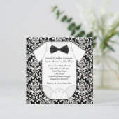 Schattige zwart-wit Damask Baby shower Kaart (Staand voorkant)