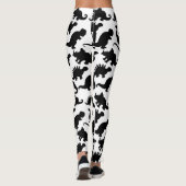 Schattige zwart-wit dinosauruspatroon leggings (Achterkant)