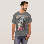 Schattige zwart-wit Doodle Dog T-shirt (Voorkant volledig)