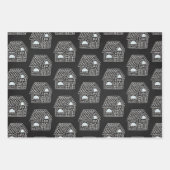 Schattige Zwart Wit GingerBread Huis Kerstcadeau Inpakpapier Vel (Voorkant 2)