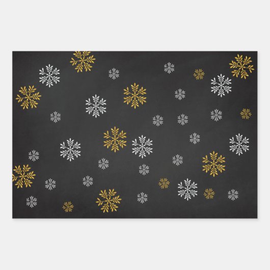 Schattige Zwart Wit Goud Kerstboom Ornament Gift Inpakpapier Vel (Voorkant 2)