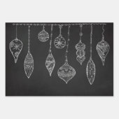 Schattige Zwart Wit Goud Kerstboom Ornament Gift Inpakpapier Vel (Voorkant)