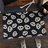 Schattige Zwart-Wit Halloween Skulls Deurmat