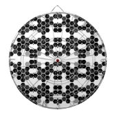 Schattige zwart-wit hex data patronen dartbord (Voorkant)