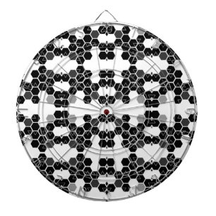 Schattige zwart-wit hex data patronen dartbord