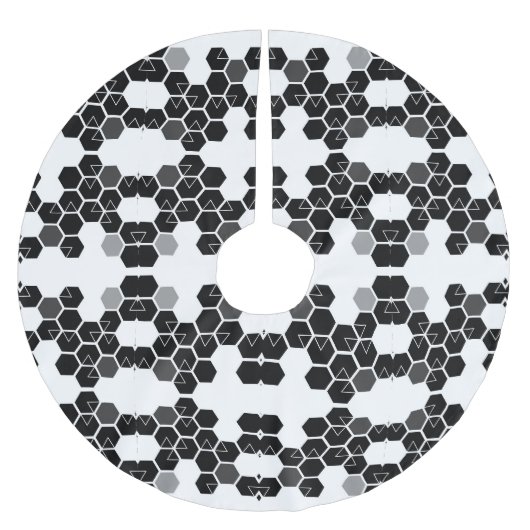 Schattige zwart-wit hex data patronen kerstboom rok (Voorkant)