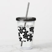 Schattige zwart-wit hexadecimale datapatronen acryl drinkbeker (Achterkant)