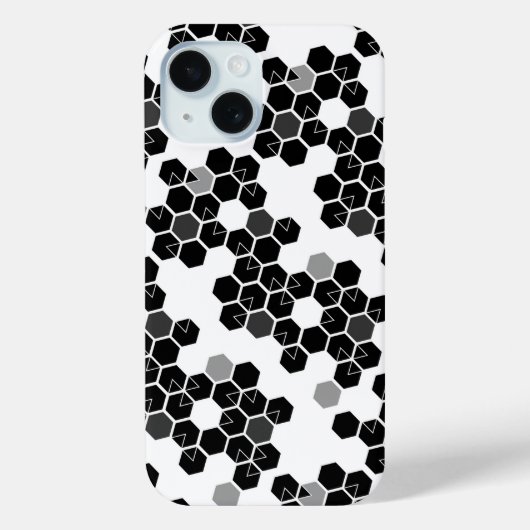 Schattige zwart-wit hexadecimale datapatronen Case-Mate iPhone case (Achterkant)