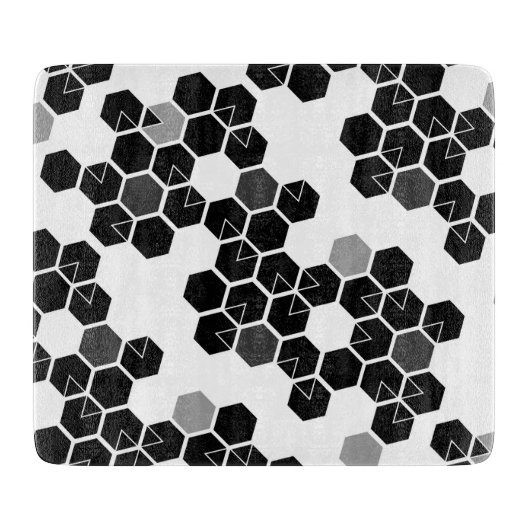 Schattige zwart-wit hexadecimale datapatronen snijplank (Voorkant)