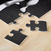 Schattige zwart-wit hondenportret legpuzzel (Zijkant)
