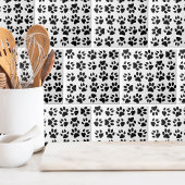 Schattige zwart wit huisdier hond paw patroon tegeltje