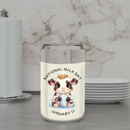 Schattige Zwart & Wit Kawaii Baby Koe Drink Melk Blikvorm Glas