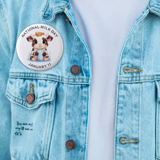 Schattige Zwart & Wit Kawaii Baby Koe Drink Melk Ronde Button 5,7 Cm