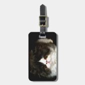 Schattige zwart wit kitten kat ragdoll foto bagagelabel (Voorkant verticaal)