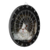 Schattige zwart wit kitten kat ragdoll foto dartbord (Voorkant Links)