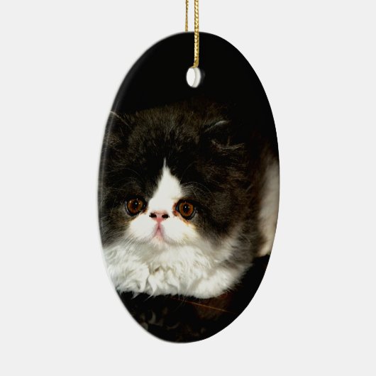 Schattige zwart wit kitten keramisch ornament (Rechts)