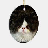Schattige zwart wit kitten keramisch ornament (Rechts)