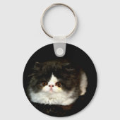 Schattige zwart wit kitten sleutelhanger (Voorkant)