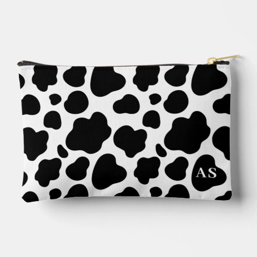 Schattige zwart-wit Koe patroon monogram Etui (Achterkant)