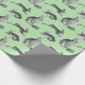 Schattige  Zwart Wit Konijnen Hazen Salie Cadeaupapier (Hoek)