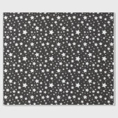 Schattige zwart-wit kosmisch sterrenpatroon cadeaupapier (Vlak)