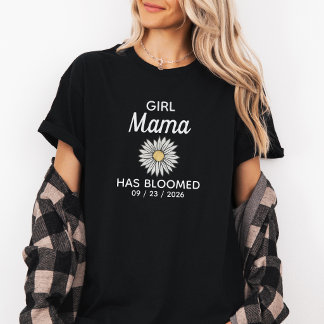 Schattige Zwart & Wit Meisje Mama Gevestigde Datum Tri-Blend Shirt