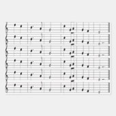 Schattige Zwart Wit Muzieknoten Patroon Gift Inpakpapier Vel (Voorkant 3)