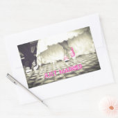 Schattige zwart wit net getrouwd rechthoekige sticker (Envelop)