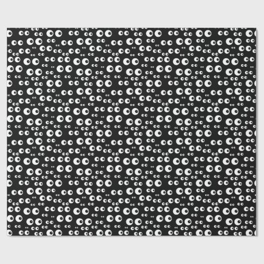 Schattige zwart & wit oogbal inpakpapier (Vlak)