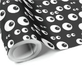 Schattige zwart & wit oogbal inpakpapier (Rol Hoek)