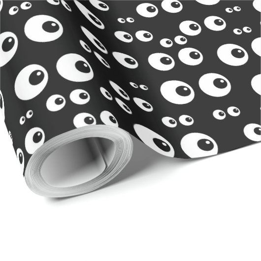 Schattige zwart & wit oogbal inpakpapier (Rol Hoek)