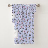 Schattige zwart-wit panda monogram | PAARSE Bad Handdoek (Insitu)