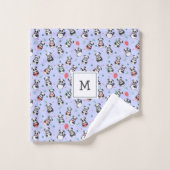 Schattige zwart-wit panda monogram | PAARSE Bad Handdoek (Wasdoekje)