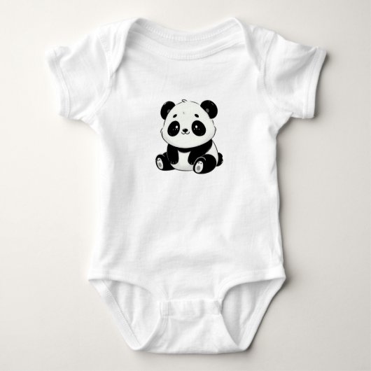 Schattige zwart-wit panda tekening romper (Voorkant)
