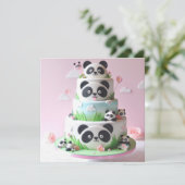SCHATTIGE ZWART & WIT PANDA THEMA KIDS VERJAARDAG KAART (Staand voorkant)