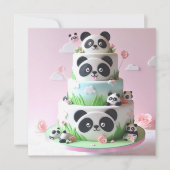 SCHATTIGE ZWART & WIT PANDA THEMA KIDS VERJAARDAG KAART (Voorkant)