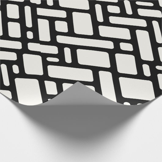 Schattige zwart wit patroon cadeaupapier (Hoek)