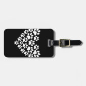 Schattige zwart wit paw print bagagelabel (Voorkant horizontaal)