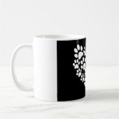Schattige zwart wit paw print koffiemok (Links)