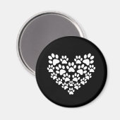 Schattige zwart wit paw print magneet (Voorkant / Achterkant)