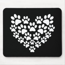 Schattige zwart wit paw print