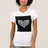 Schattige zwart wit paw print t-shirt (Voorkant)