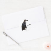 Schattige Zwart-wit Penguin Sticker Naam Tag (Envelop)