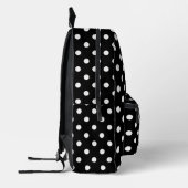 Schattige Zwart-wit Polka Dots Monogram Naam Kinde Bedrukte Rugzak (Links)