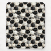 Schattige zwart-wit pompoen Herfst Patroon Muismat (Voorkant)