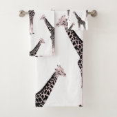 Schattige Zwart Wit Roze Giraffe Bad Handdoek (Insitu)